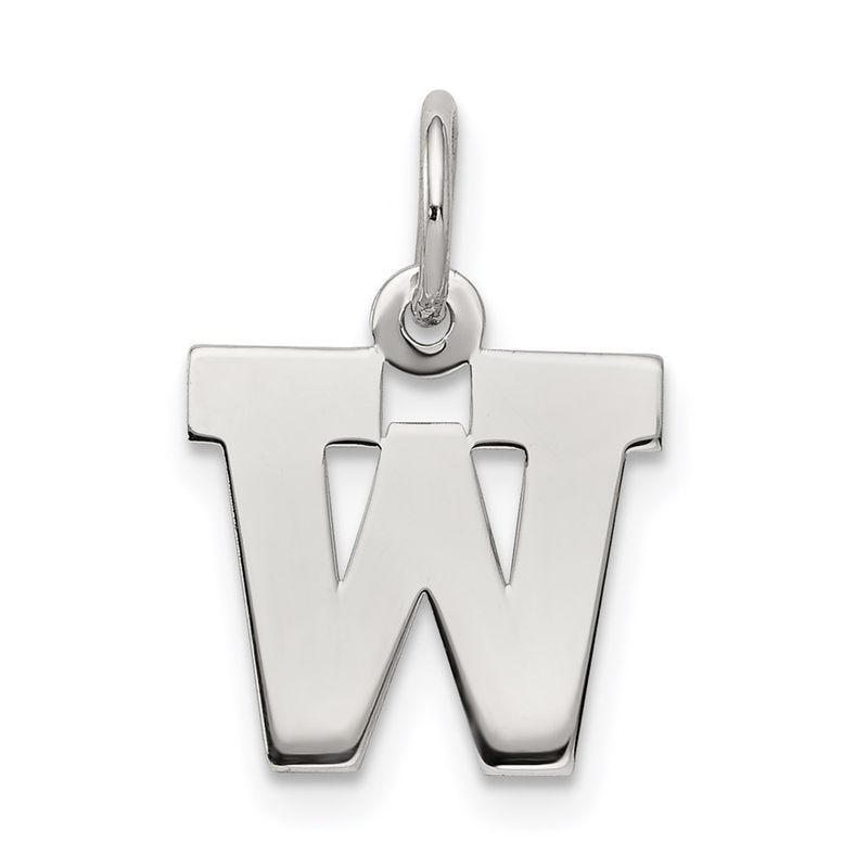 Sterling Silver Amanda Collection Small Block Style Initial W Pendant 33$